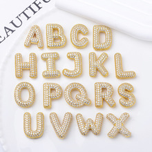 新款纯铜英文字母吊坠微镶锆石电镀保色diy项链毛衣链配件现货批