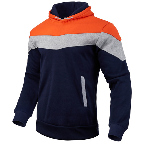 New Spring and Autumn Plain Color Men's Long Sleeve 3D Sports Casual Hooded Sweatshirt Loose Fit