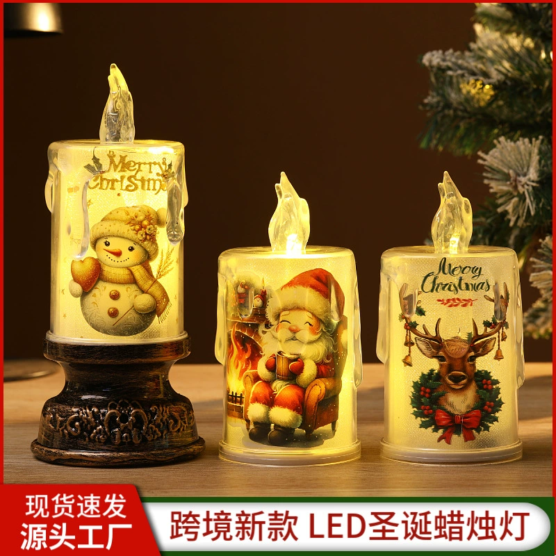 Новый прозрачный кристалл слезоточивость свеча бездымный чай воск светодиодный электронный свет свечи рождественские украшения атмосфера ночной свет