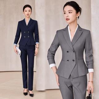 高端美容院酒店前台珠宝店售楼部工装工作服女气质西装套装女职业