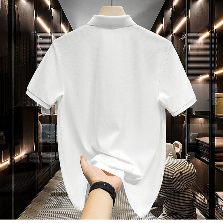 Chemise d'été pour homme, col, manches courtes, coupe ample, couleur unie tendance, style américain décontracté, grandes tailles disponibles._voghion.com