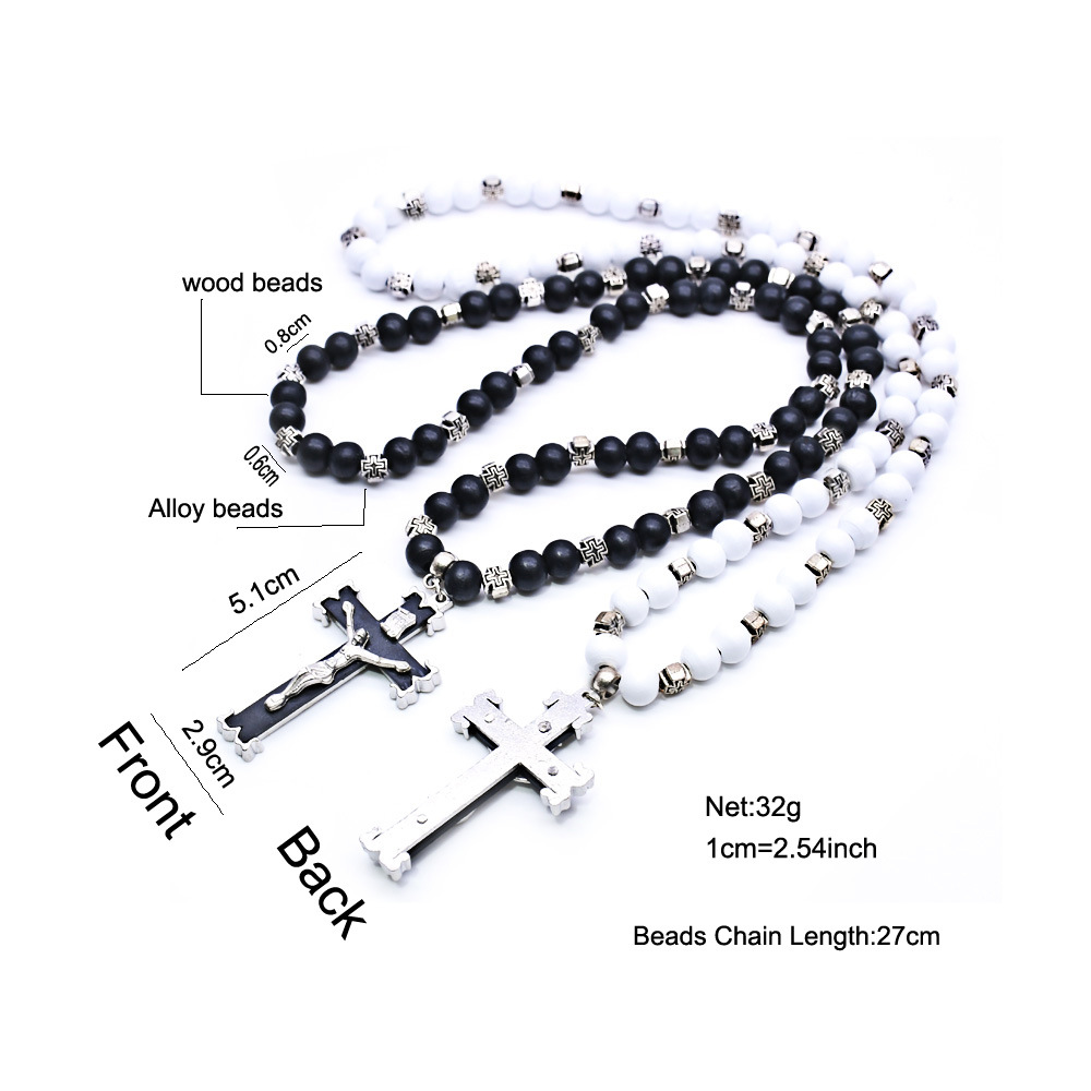 Retro Cross Alloy Beaded Unisex Necklace 1 Piece