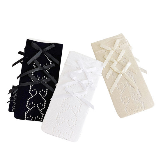Girls' Lolita socks summer thin stockings Korean bow lace love Princess socks factory wholesale