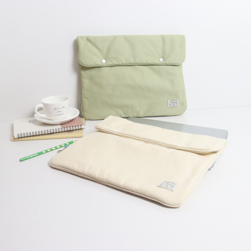 Solid Color Simple Student Storage Large Capacity Canvas Computer Bag for Women 14inch 13inch Pro 411inch iPad Tablet Bag