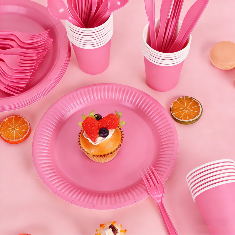 Colorful Disposable Plates, Food-Grade, Thickened, for Parties, Picnics, DIY Handmade Paper Plates, Tableware, Wholesale from the Source