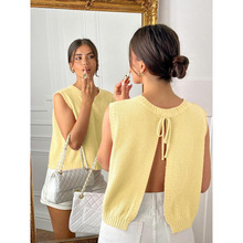H 73626 Y2K Yellow Backless Vest Y2K ��ɫ¶�����׿羳��