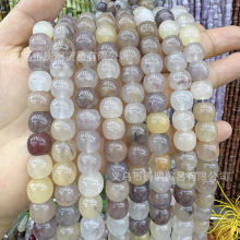 天然紫罗兰老形珠苹果珠金丝玉桶珠 手工串珠子diy手链项链配件