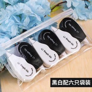 Black and white mini correction belt for junior high school and primary school students correction belt large capacity affordable outfit correction belt six decoration belts