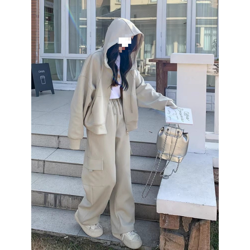 大码新款春秋季洋气减龄卫衣休闲运动套装女胖mm时髦显瘦两件套潮|undefined