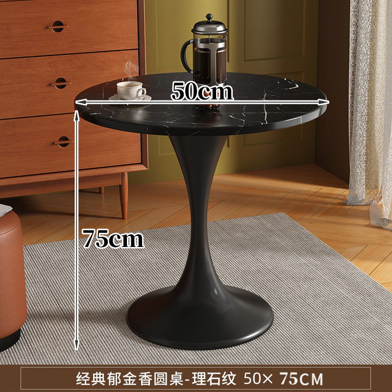 圆桌接待洽谈北欧家用小户型阳台现代简约郁金香桌椅桌子奶茶餐桌|undefined
