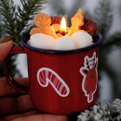香薫ろうそくクリスマス姜パイ人マシュマロビスケットエナメルカップろうそく撮影道具寝室振り子大豆ワックス