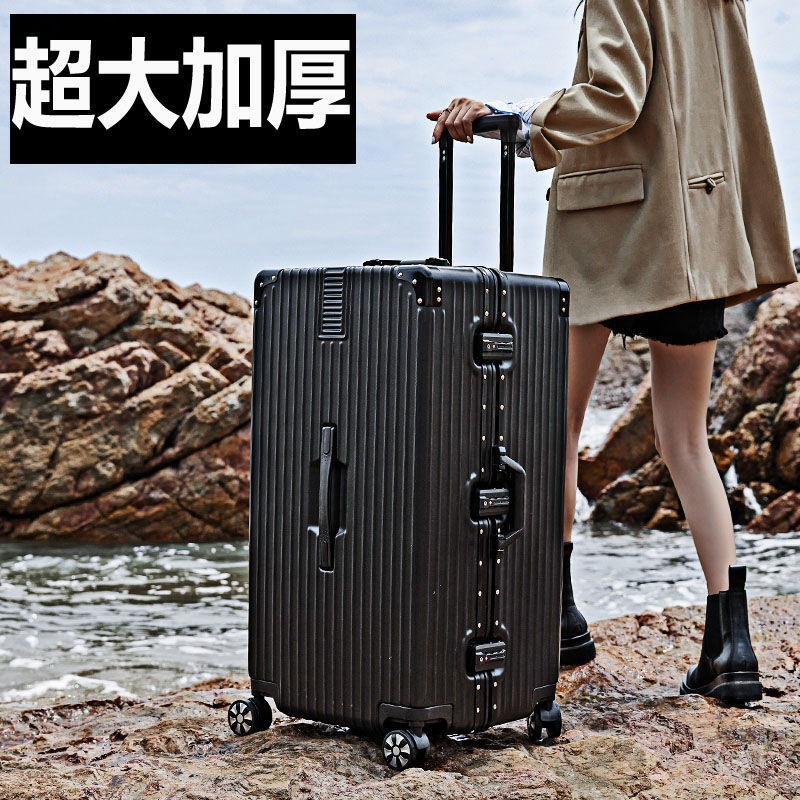Large Capacity aluminum frame luggage Women's durable thickened trolley case universal wheel sports 80-inch suitcase