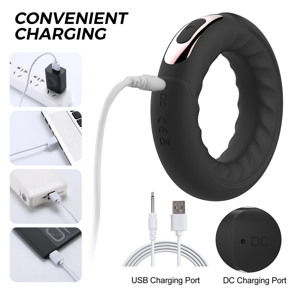 Rechargeable Remote-Control Vibrating Ring with 10 Frequencies, Silicone Cock Ring and Prostate Massager — detail image 3
