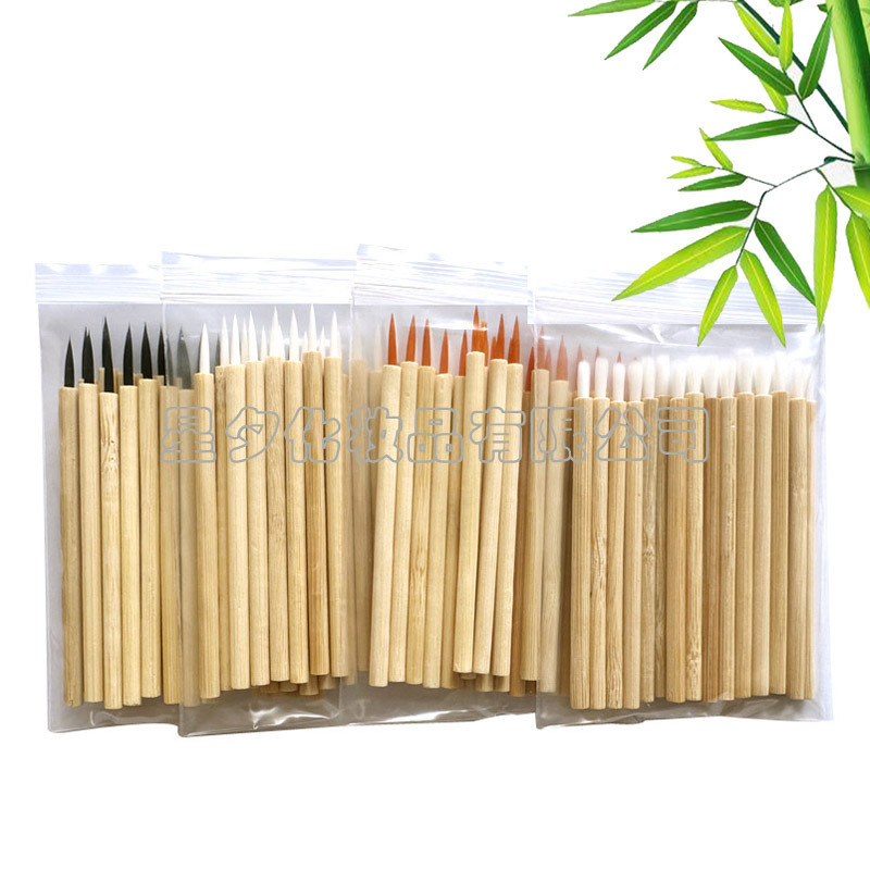 Disposable Environmentally Friendly Bamboo Handle Nylon Soft Hair Multifunctional Lipstick Brush Lip Brush Nail Polish Brush Glue Brush Disposable Environmentally Friendly Bamboo Handle Nylon Soft Hair Multifunctional Lipstick Brush Lip Brush Nail Polish Brush Glue Brush