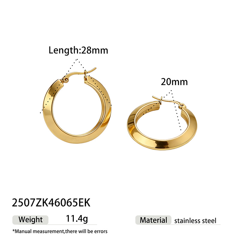 TENA Europa y los Estados Unidos transfronterizos en acero inoxidable chapado en oro 18 quilates aretes de círculo ligero de lujo de alta calidad para mujeres aretes de acero de titanio al por mayor