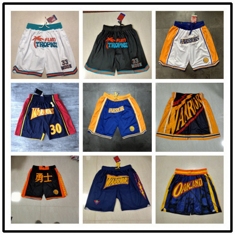 Wholesale Foreign Trade Justine Pocket Shorts Lakers 76Ers Heat Raptors Magic Shorts Retro Basketball Shorts Trendy