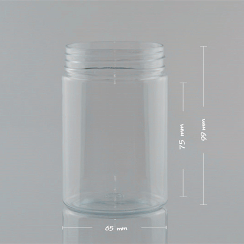 250ml botella de plástico pet aluminio cubierta botella de caramelo transparente botella de plástico recta botella de embalaje de botella de plástico recta botella de botella