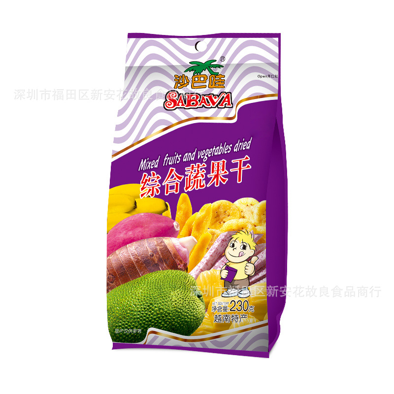 Vietnam Sabah Wow 230G Integrated fruits and fruits original imported fruit and vegetable crispy fruits 28 packs a box