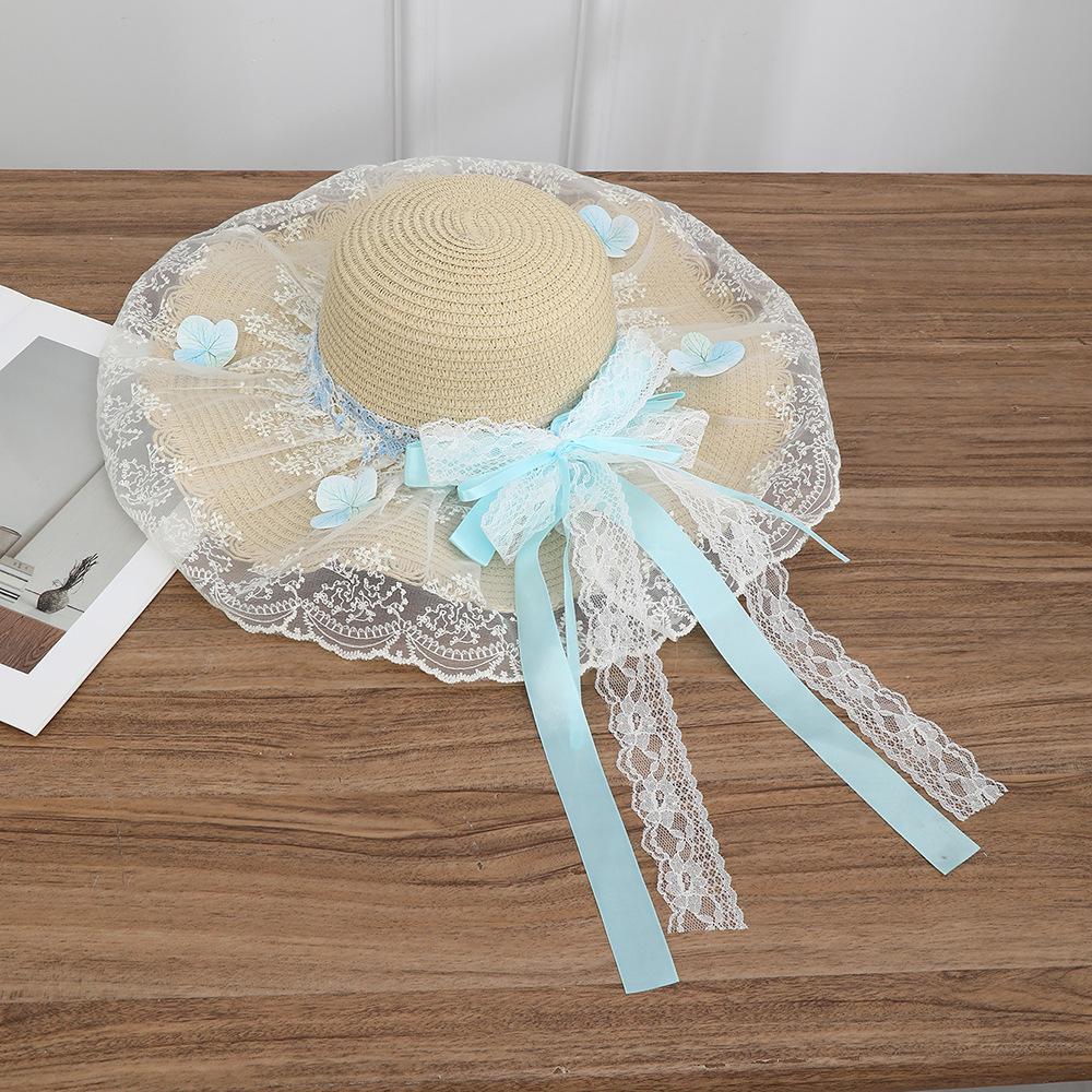 Sombrero paja ala ancha con lazo verano