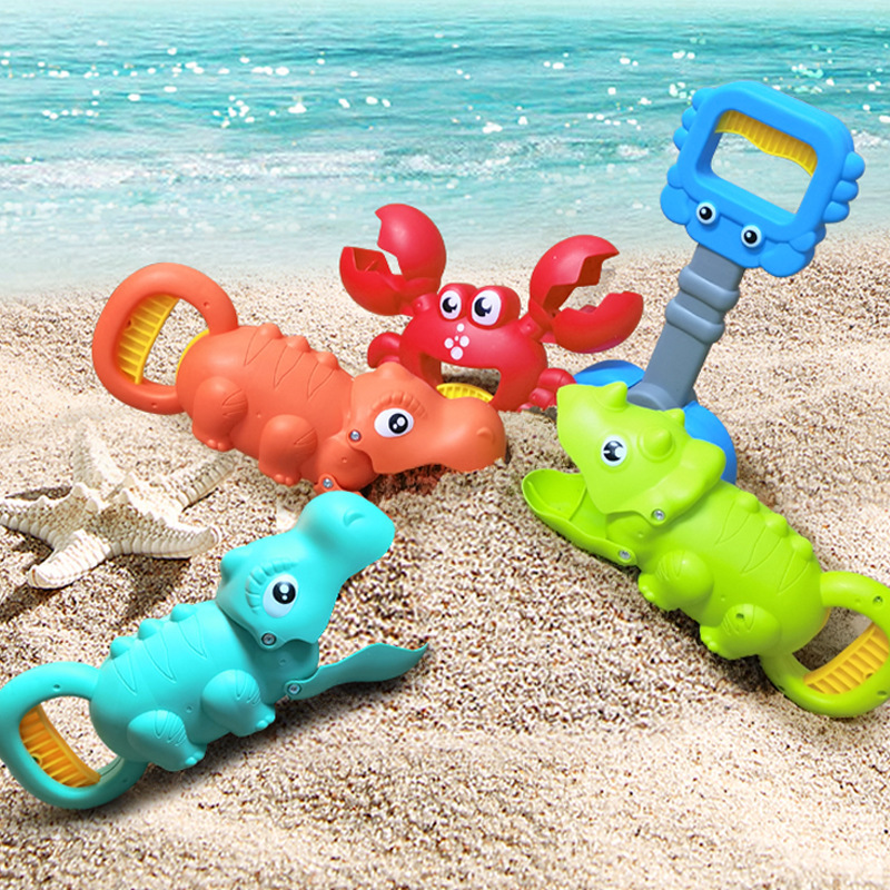 Children's Beach Toy Lobster Dinosaur Toy Clip Boys and Girls Crab Foot Clamp Manipulator Seaside Sand Digging Shovel Set