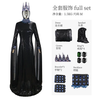 白雪公主毒王后cosplay恶毒皇后万圣节舞台表演套装电影同款礼服