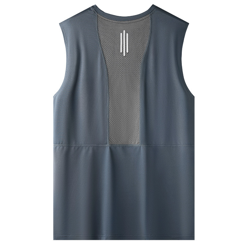 氷酸素運動ベスト男性タイプの夏は薄いノースリーブ男性tシャツを着ています。|undefined