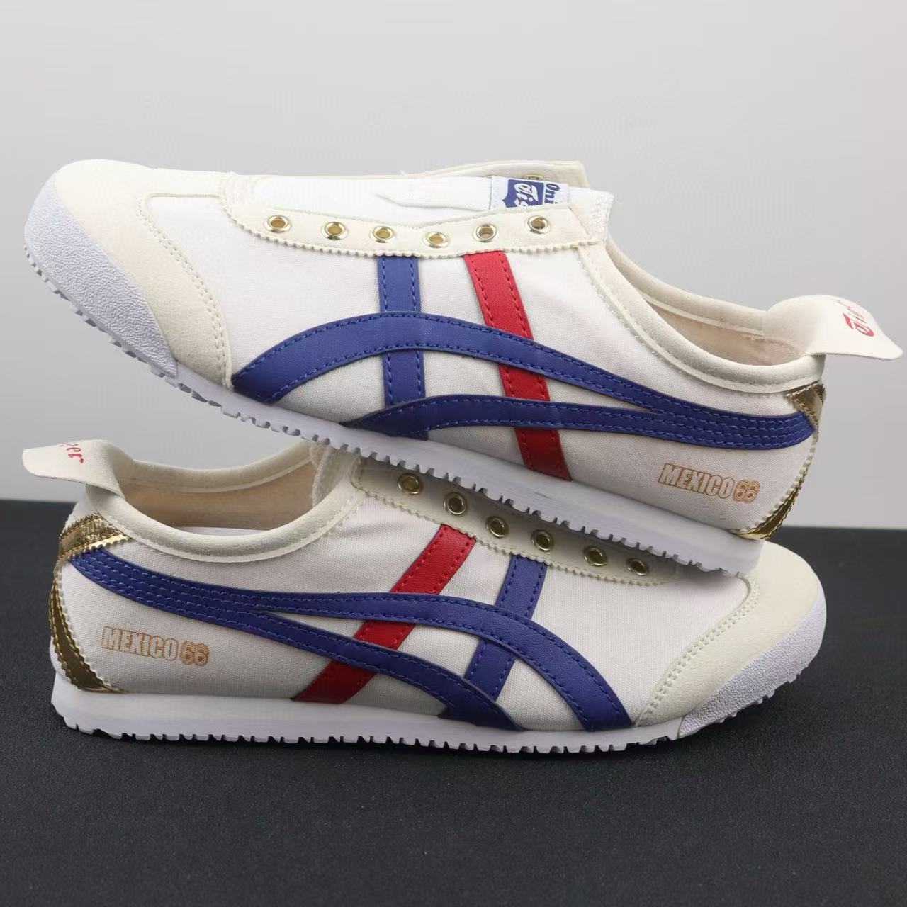 캔버스 화이트 블루 골드(끈 제외)