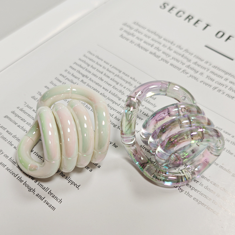 Cross-Border Hot-Selling Tangle Twist Toy with Electroplated Gems and Temperature-Changing Crystal, Adhd Focus Training Gift, Stress-Relief Toy