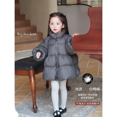 女童冬季羽绒服2025新款女孩加厚保暖外套冬装女宝白鸭绒百搭上衣