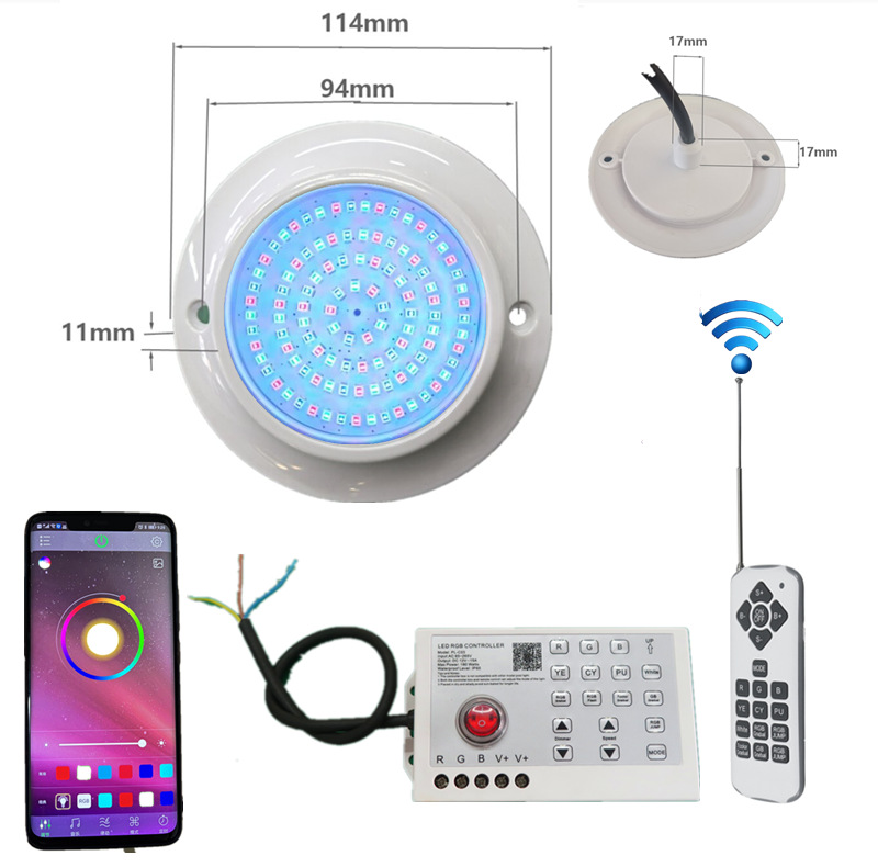 Description Picture 2 of itemRGB LED Pool Light 12W 85-265V Bluetooth APP Control Outdoor Underwater Light Fountain Landscape Lamp Piscina Luz Spotlight