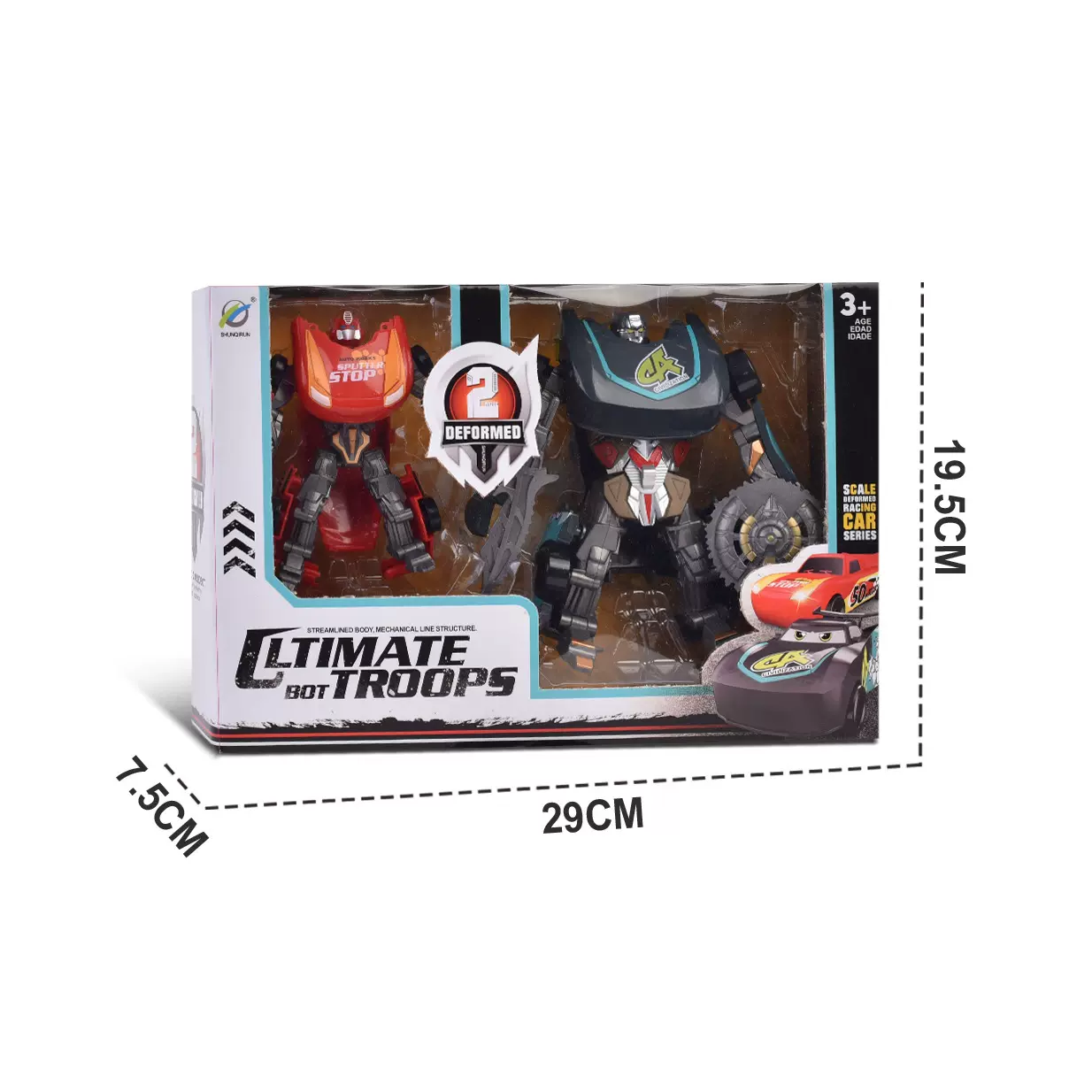 赛车变形机器人塑胶男孩玩具模型变形套装儿童礼盒玩具
