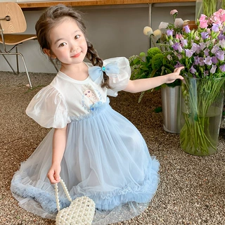 女童公主裙2026新款夏款洋气宝宝夏季裙子女孩爱莎夏装儿童连衣裙