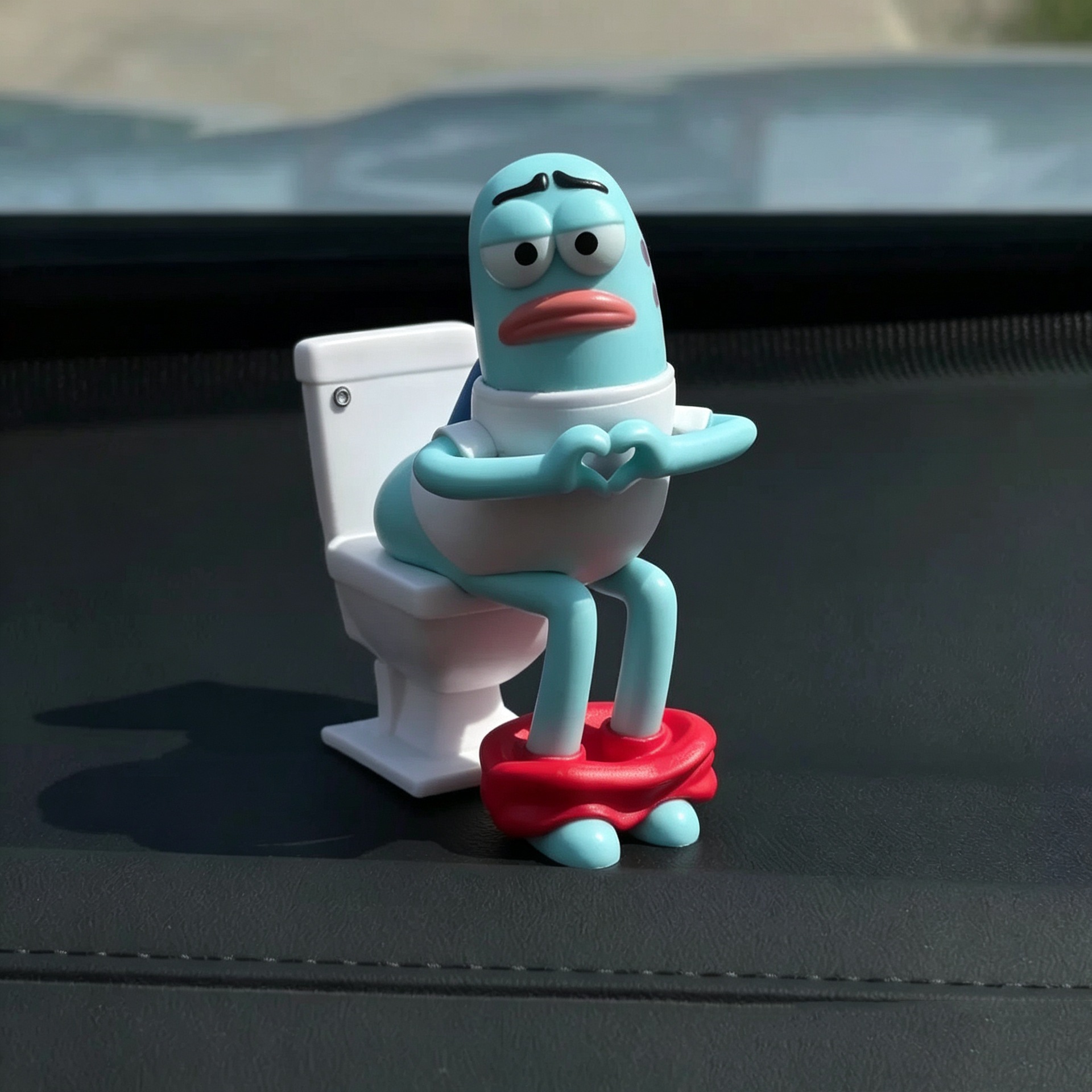 Popular Beach City Toilet Fish Car Ornament, Ugly Fish Figurine, Car Center Console Decoration, Creative Roof Ornament