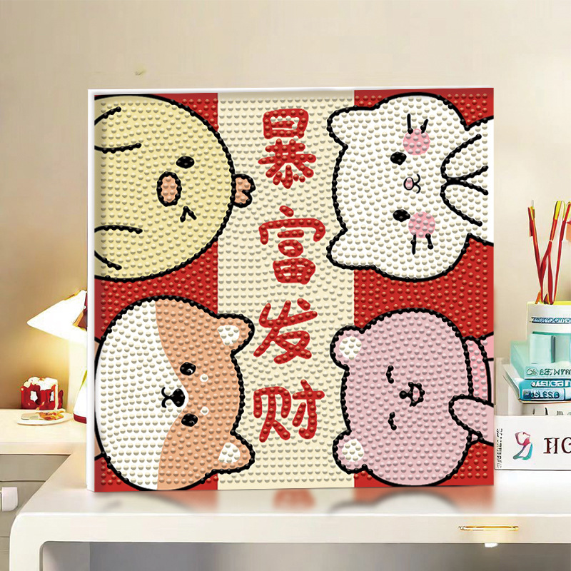 Dibujo adhesivo de diamantes de dibujos animados con marco de fotos Diamante de punto hecho a mano para niños fabricante de pintura de diamantes de bricolaje Kulomic Mario