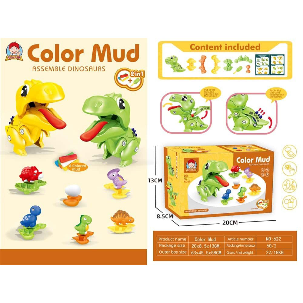 Niños transfronterizos cerdo colorido máquina de fideos pastel juguetes helado molde conjunto de goma de mascar hecha a mano