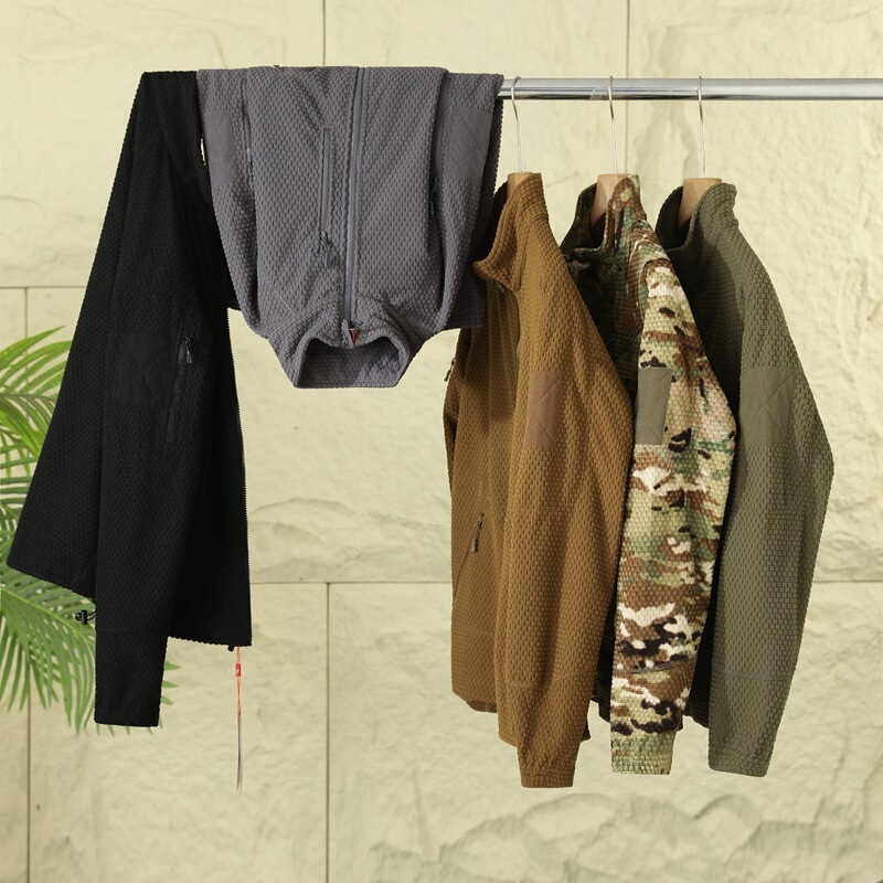 Tactical Polar Fleece Lightweight Stand-Up Collar Fleece Jacket Outdoor Autumn and Winter New Warm Middle Layer Jacket