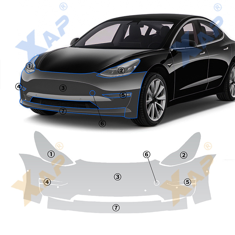 Invisible self-healing anti-scratch anti-fouling transparent protective film cross-border for Tesla Model3 20-23
