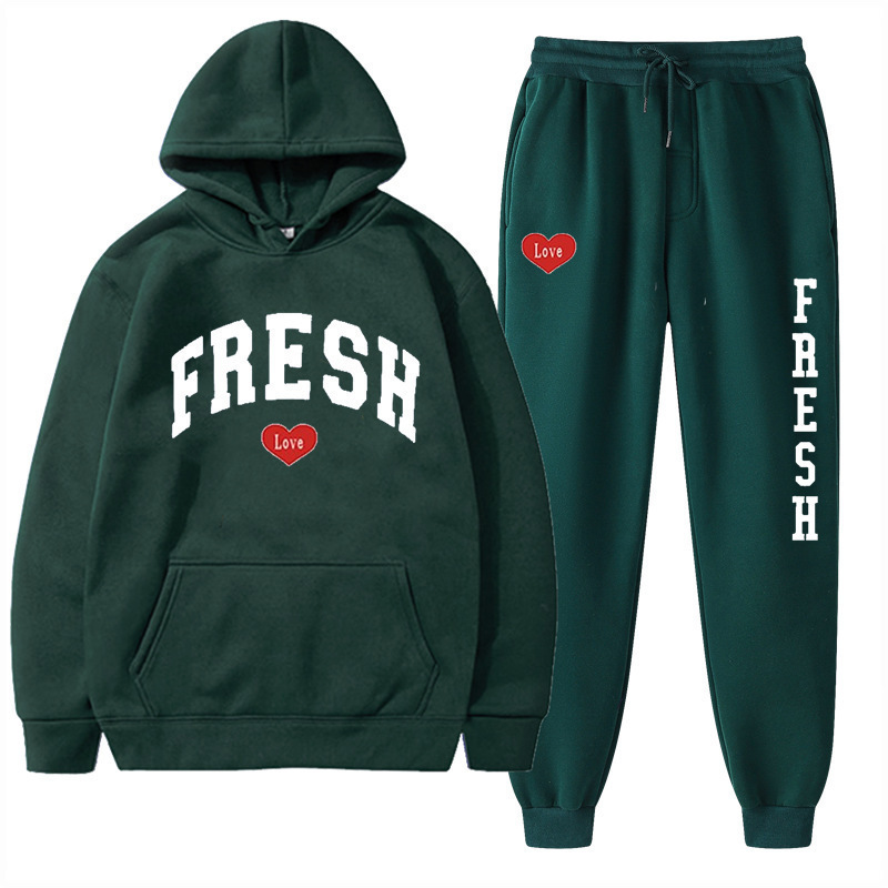 style nouveau sweat à capuche chaud en polaire imprimé à la mode automne et hiver, ensemble de sport décontracté pour femmes_voghion.com