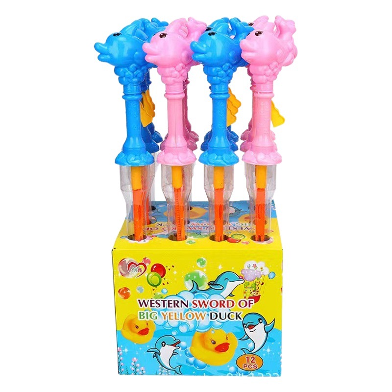 Gran palo de burbuja espada occidental 52cm máquina de burbujas de los niños grande pato amarillo juguete con silbato envío gratuito