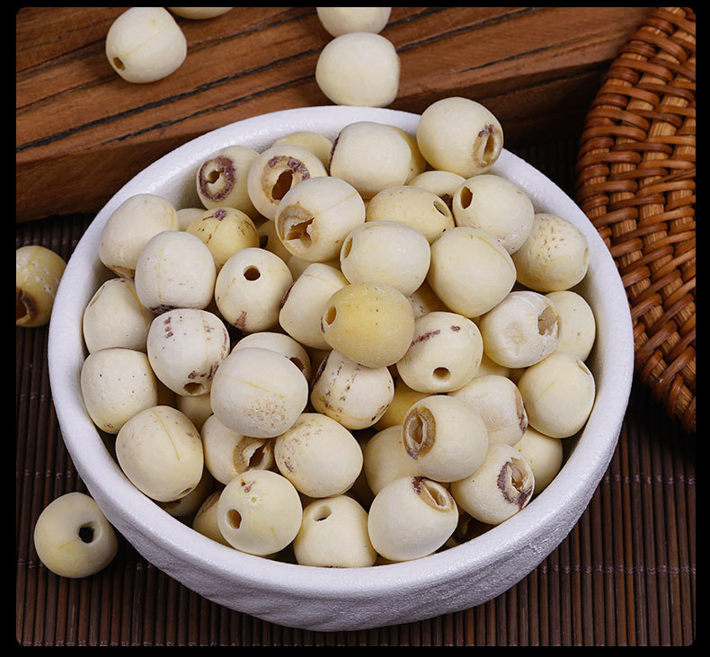 Lotus Seed (Nelumbo nucifera) — Peeled & Core-Removed White Lotus Seeds, Food Herb for Congee & Soup preparation