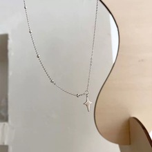 小众设计星芒不对称项链夏季女辣妹999纯银链子简约百搭锁骨链女