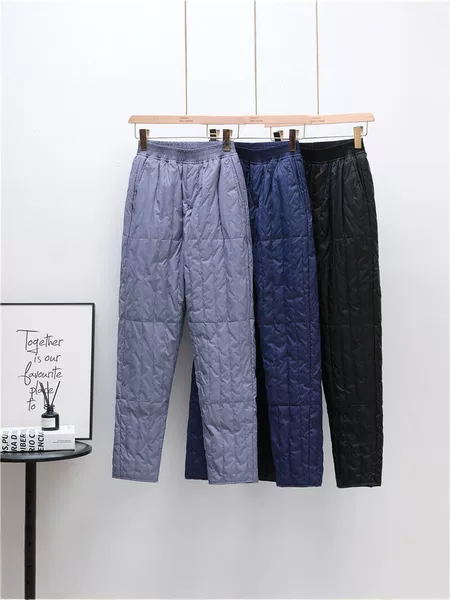 90% white duck down lightweight down pants, unisex, inner cotton lining, suitable for middle-aged and elderly people, plus size, ultra-thin, high-waisted