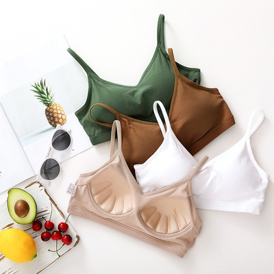 Beautiful back undergarment covering the chest and abdomen Integrated Wireless With a chest pad Underwear girl sexy Wrap chest student camisole vest