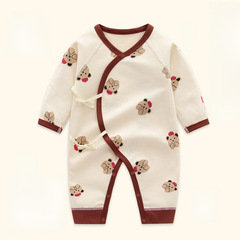 Newborn Baby Bodysuit Autumn Long Sleeve Crawling Suit Pure Cotton Boneless Straps Butterfly Dress Wholesale Baby Clothes