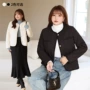 压花秋冬轻薄法式棉服