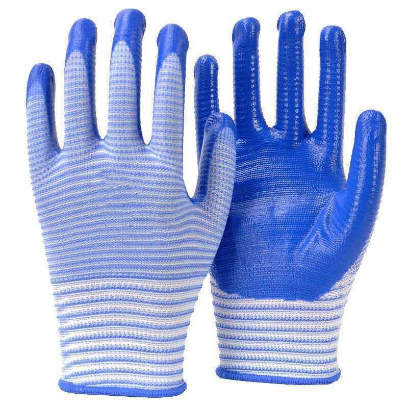 [Personalizado] n518 fabricante de guantes engrosados de nylon, resistentes al desgaste, antideslizantes, nitrilo, trabajo en el sitio de construcción, protección laboral en el mar