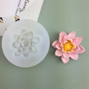 3D Three-dimensional Lotus Silicone Mold Chocolate Mousse Cake Decorative Gum Gypsum Aromatherapy Candle Soap Mold