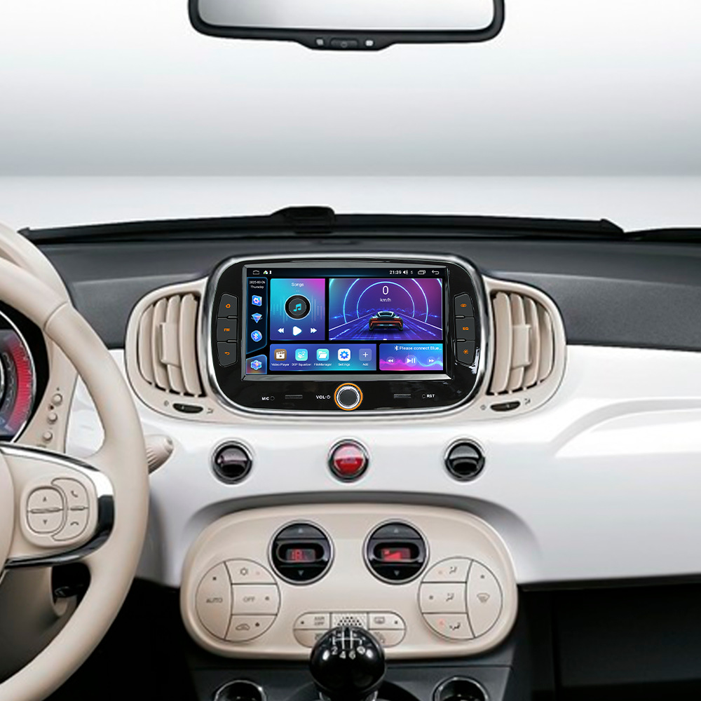 Aplicable a 16 - 19 Fiat 500 control central Carplay navegación en el automóvil imagen de marcha atrás fácil de abrir el vehículo