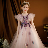 Детский наряд маленькой принцессы, элитное платье девочки цветочницы, детский подиумный костюм, подарок на день рождения