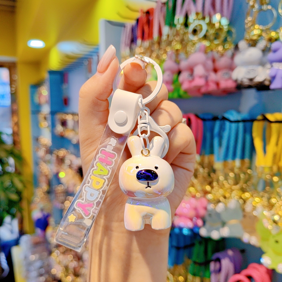 Llavero de oso de resina con colgante de muñeca de dibujos animados, cadena para teléfono móvil para mujer, llavero, colgante decorativo para bolso.